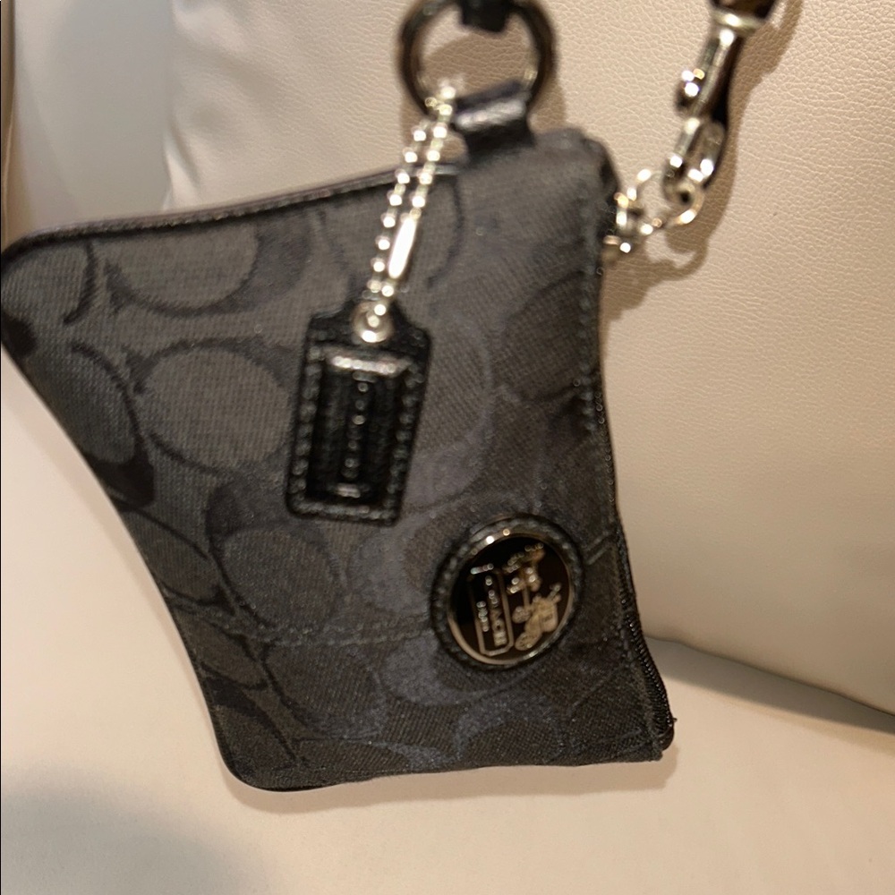 Coach Black Signature Wristlet with Silver Emblem - Picture 12 of 12